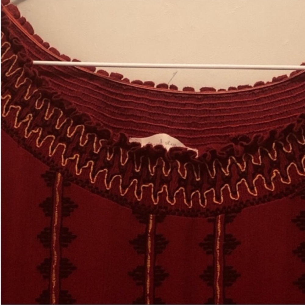 ALTAR’D STATE Decorative BOHEMIAN Burgundy TUNIC Top Size MEDIUM - Picture 4 of 13